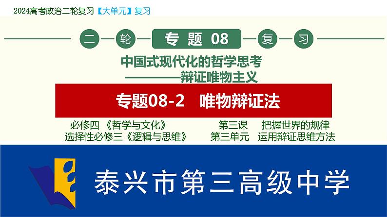 专题08-2唯物辩证法--中国式现代化的哲学思考课件-2024届高考政治二轮大单元复习统编版第1页