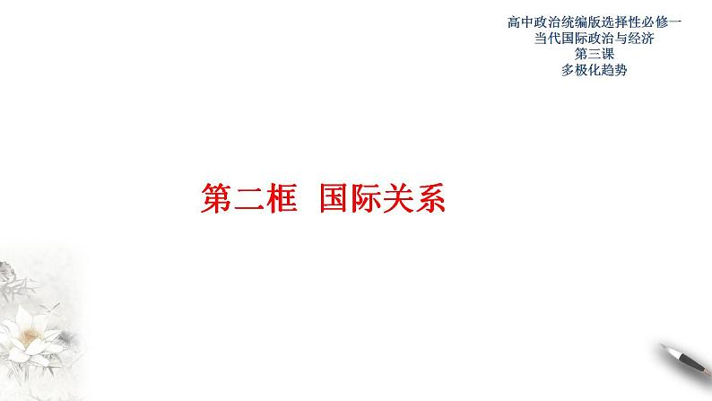 3.2国际关系  课件【新教材精创】2020-2021学年高中政治新教材同步备课（选择性必修1）第1页