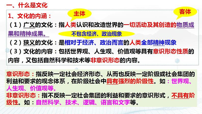 7.1 文化的内涵与功能 课件-2023-2024学年高中政治统编版必修四哲学与文化07