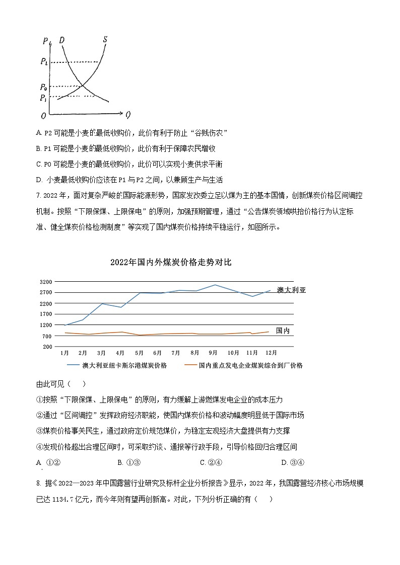 2024遂宁射洪中学高三（补习班）上学期入学考试文综政治试题含解析03