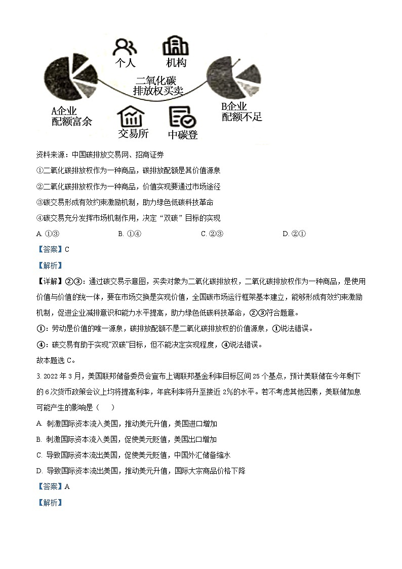 2024遂宁射洪中学高三（补习班）上学期入学考试文综政治试题含解析02