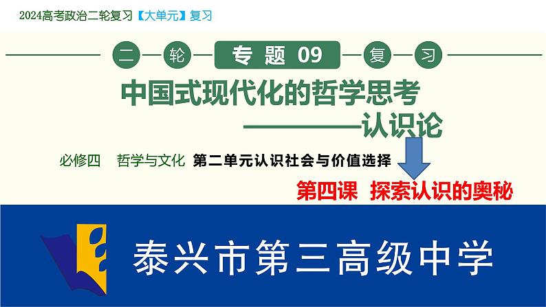 专题09 认识论--中国式现代化的哲学思考 课件-2024届江苏高考政治二轮大单元复习统编版必修四哲学与文化第4页