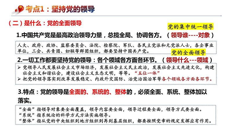 第三课 坚持和加强党的全面领导 课件-2024届高考政治一轮复习统编版必修三政治与法治第7页