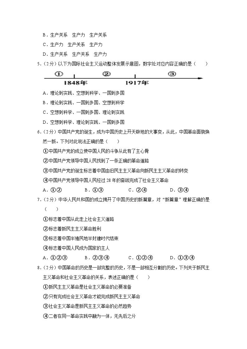 2021-2022学年北京师大附中高一（上）期中政治试卷(1)第2页