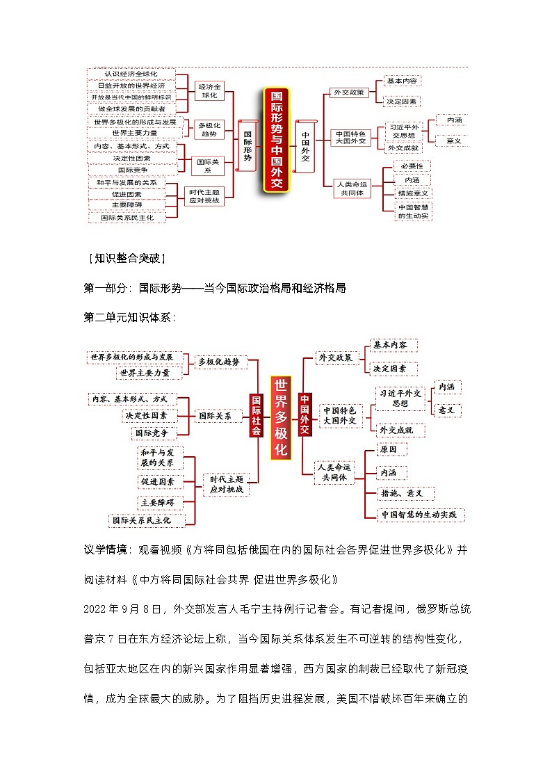 新高考政治二轮复习教学设计专题十二国际形势与中国外交（含解析）第2页