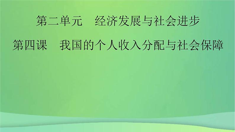 新高考政治一轮总复习课件经济发展与社会进步第4课我国的个人收入分配与社会保障（含解析）02