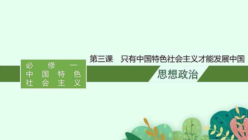 新高考政治一轮复习练习课件第三课 只有中国特色社会主义才能发展中国（含解析）第1页