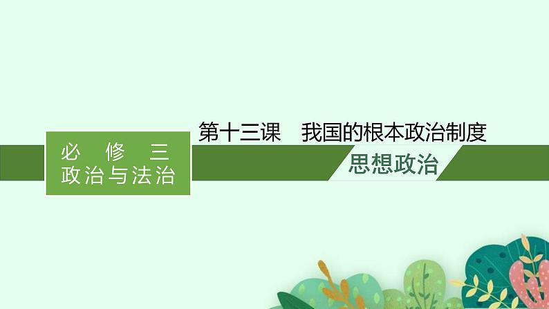 新高考政治一轮复习练习课件第十三课 我国的根本政治制度（含解析）第1页