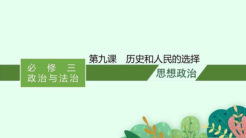 新高考政治一轮复习练习课件第九课 历史和人民的选择（含解析）01