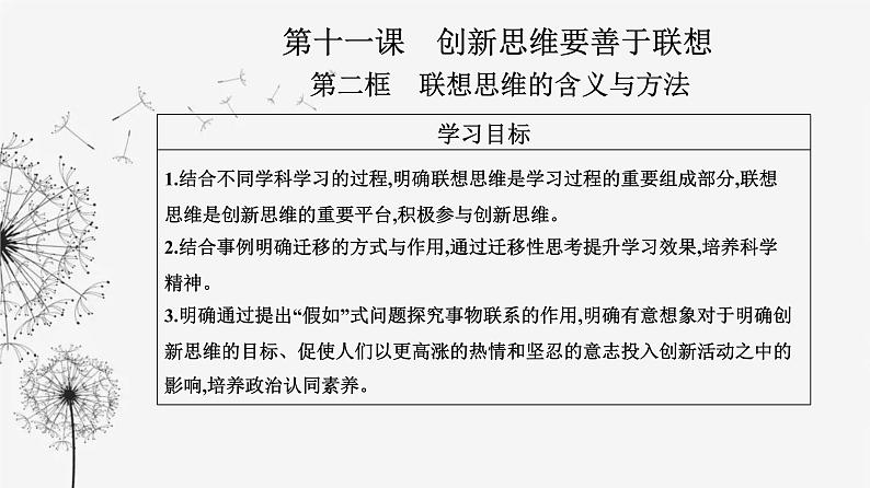 人教版高中思想政治选择性必修3第四单元第十一课第二框联想思维的含义与方法课件第2页