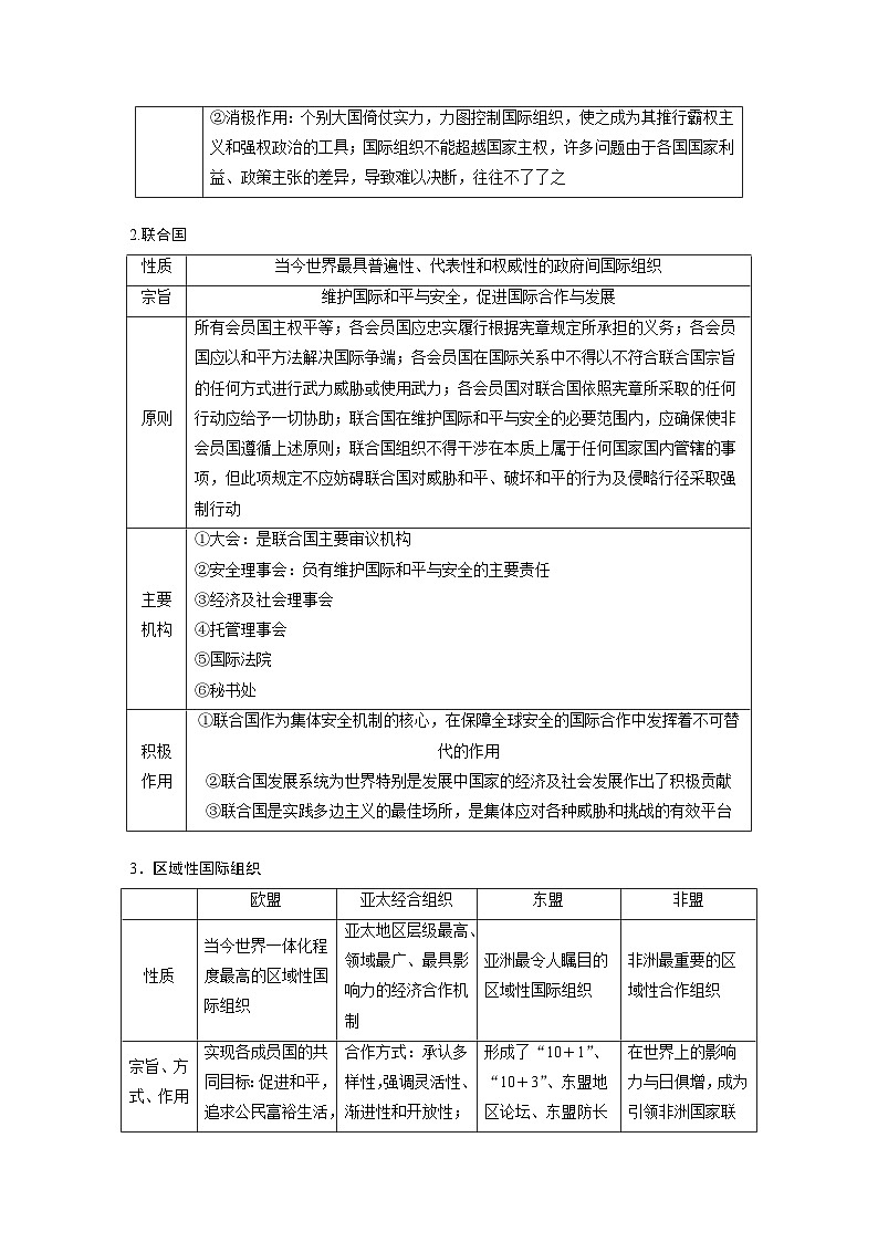 新高考政治二轮复习学案 专题12　课时3　国际组织与中国参与（含解析）03