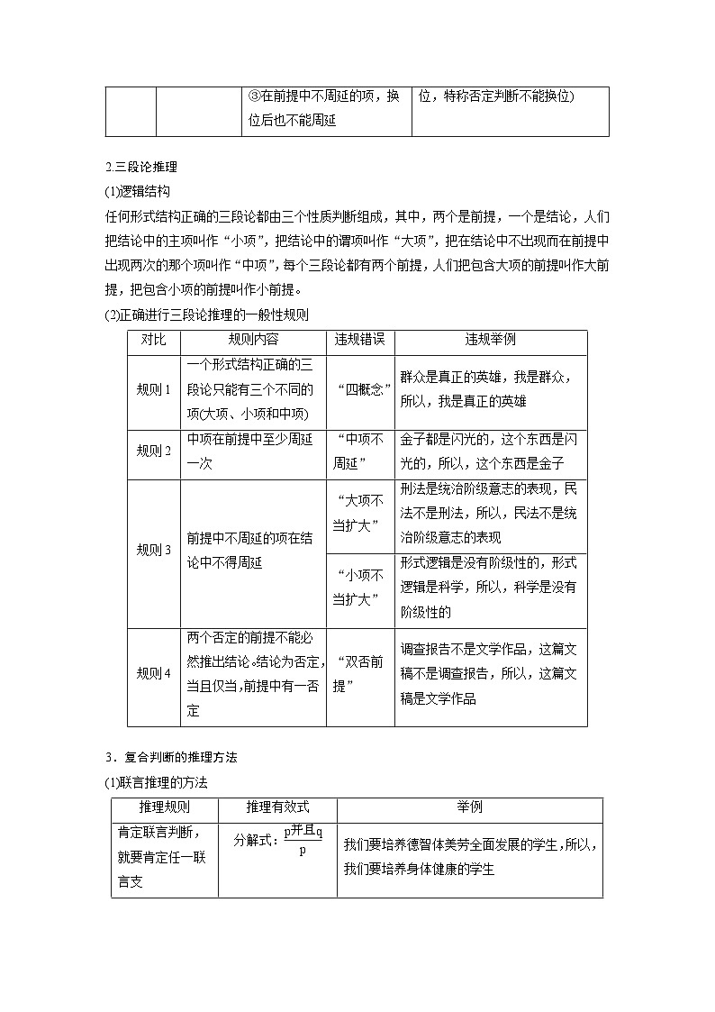 新高考政治二轮复习学案 专题14　课时3　演绎推理、归纳推理与类比推理（含解析）03