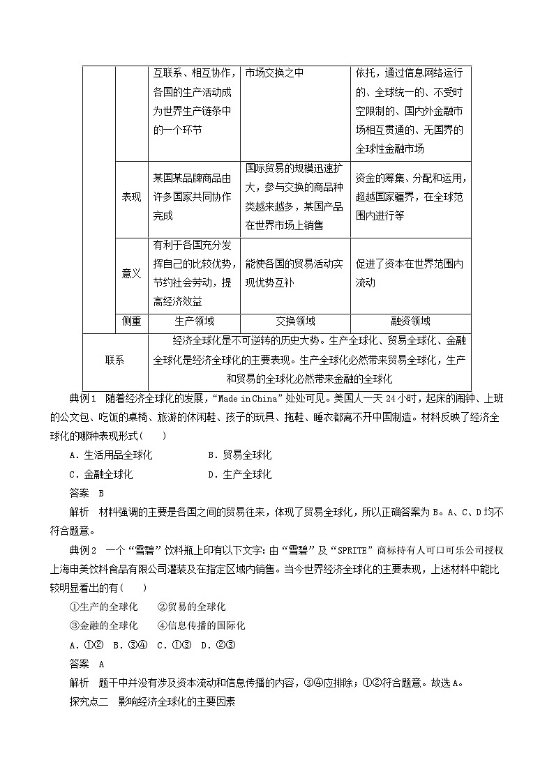 【核心素养目标】统编版高中政治选修一6.1  认识经济全球化 课件+教案+学案+同步练习（含答案）+视频02