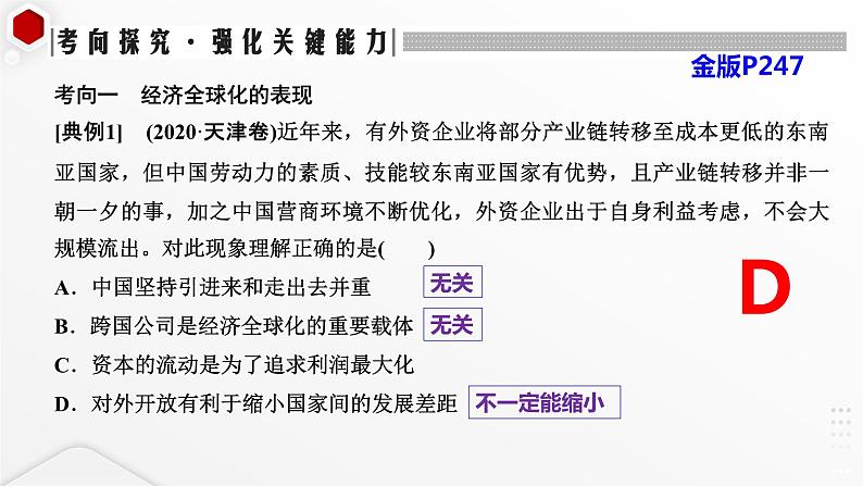 第三单元 经济全球化 复习课件-2024届高三政治一轮复习统编版选择性必修一当代国际政治与经济第8页