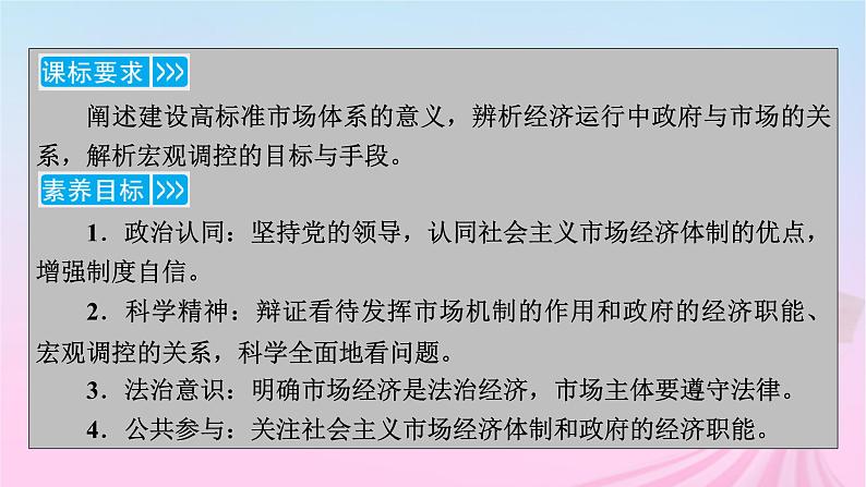 新教材适用2023_2024学年高中政治第1单元生产资料所有制与经济体制第2课我国的社会主义市抄济体制第2框更好发挥政府作用课件部编版必修205