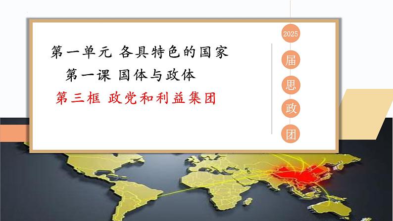 1.3政党和利益集团2023-2024学年高二政治教学课件（统编版选择性必修1）第1页