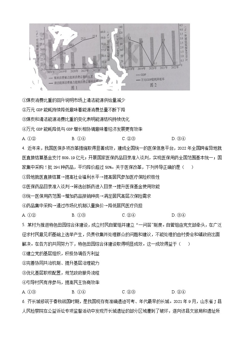 2023年高考山东政治真题（原卷版）02