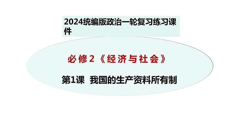 经济与社会练习课件-2024届高考政治一轮复习统编版必修二01