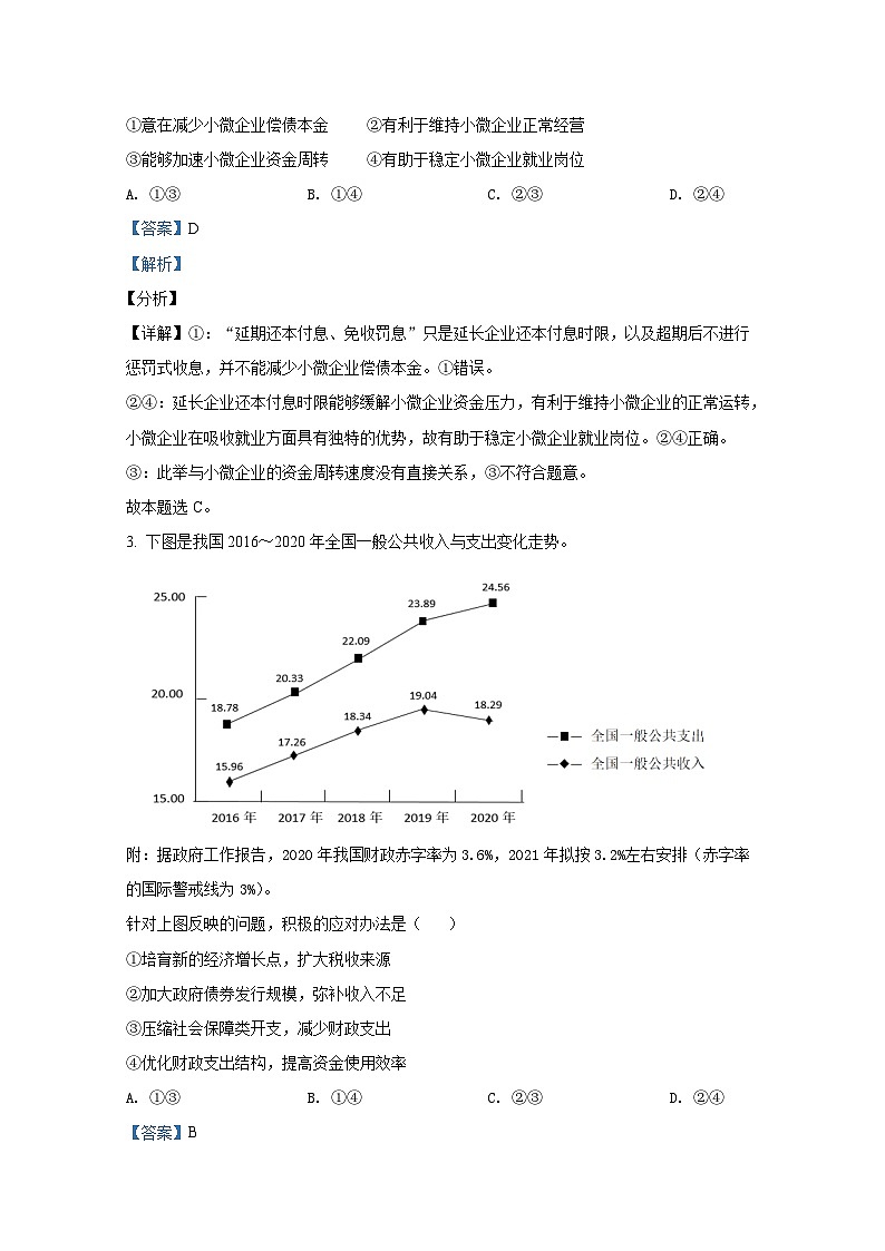 2021年全国统一高考政治试卷（新课标ⅰ）（含解析版）02
