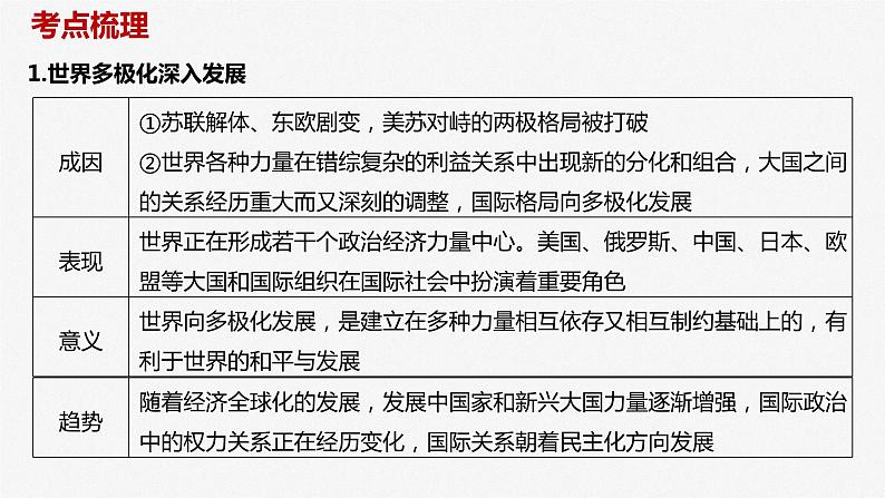 第三课多极化趋势课件-2024届高考政治一轮复习统编版选择性必修一当代国际政治与经济第5页