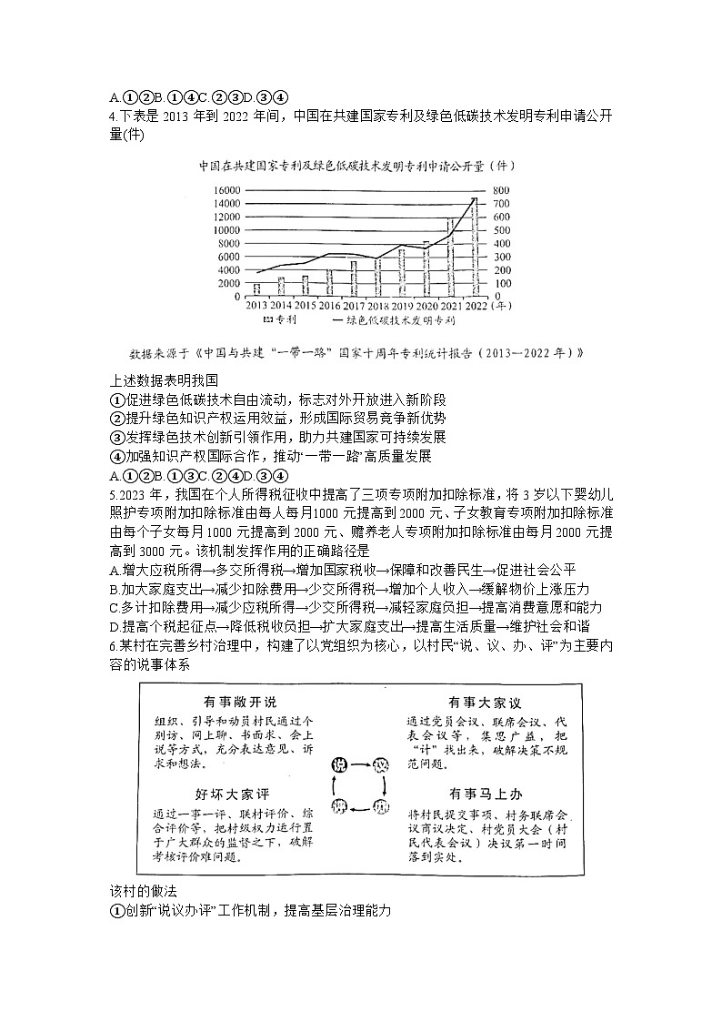 2024贵阳普通高中高三上学期11月质量监测试题政治含解析第2页