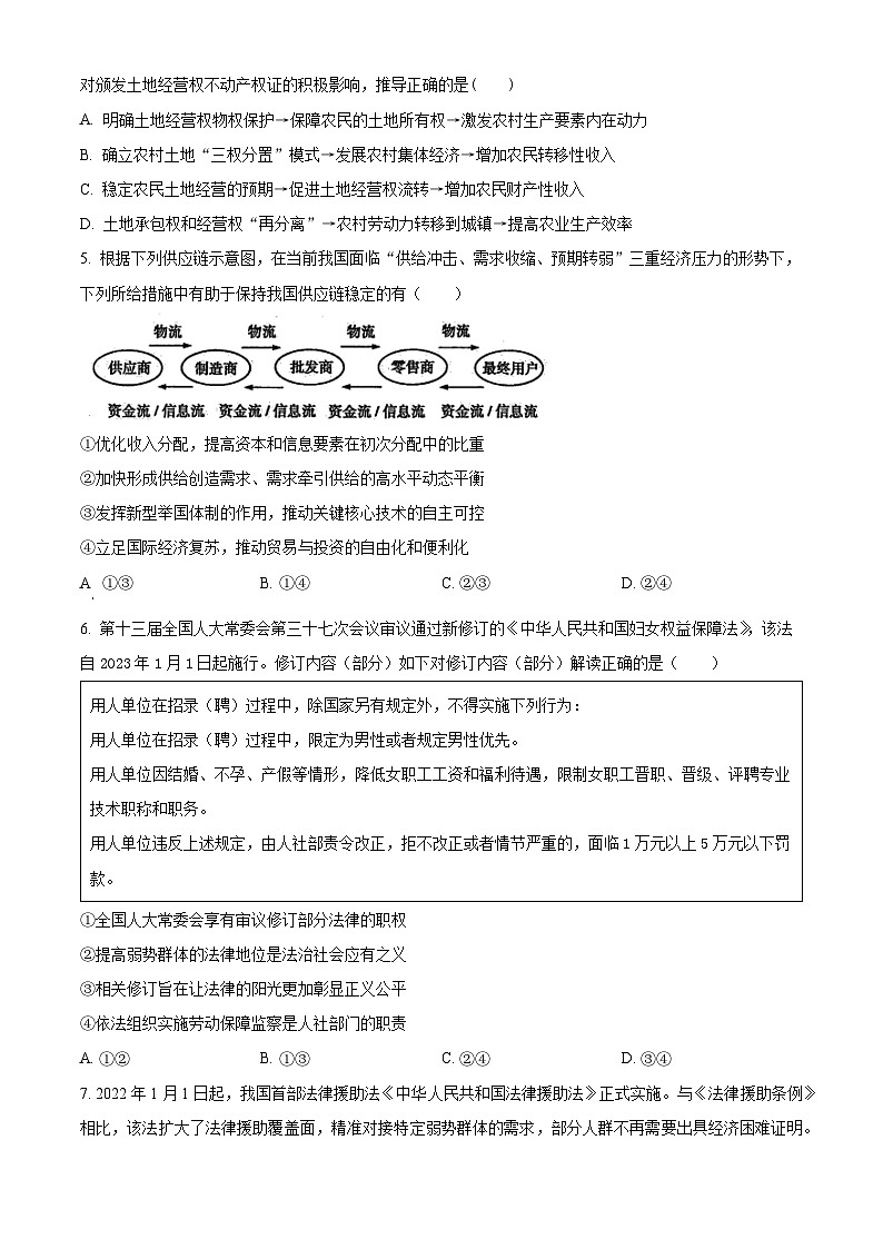 江苏省苏州市梁丰高级中学2023-2024学年高三上学期10月模拟政治试题无答案第2页