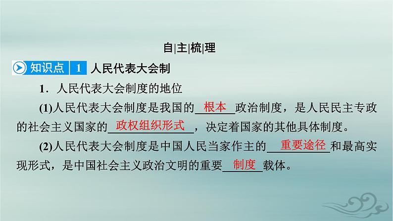 新教材适用2023_2024学年高中政治第1单元各具特色的国家第1课国体与政体第2框国家的政权组织形式课件部编版选择性必修108