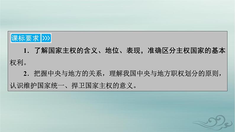 新教材适用2023_2024学年高中政治第1单元各具特色的国家第2课国家的结构形式第1框主权统一与政权分层课件部编版选择性必修105