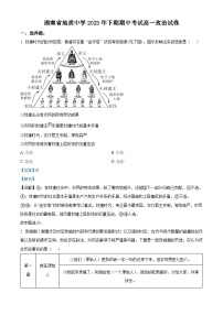 湖南省地质中学2023-2024学年高一上学期期中考试政治试题（Word版附解析）