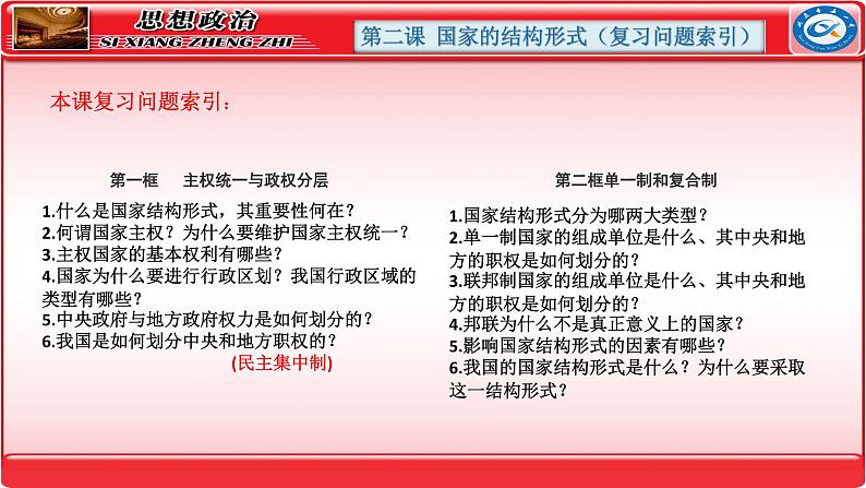 第二课 国家的结构形式 课件-2024届高考政治一轮复习统编版选择性必修一当代国际政治与经济04