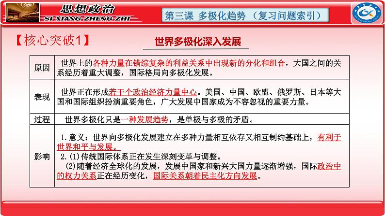 第三课 多极化趋势 课件-2024届高考政治一轮复习统编版选择性必修一当代国际政治与经济第5页