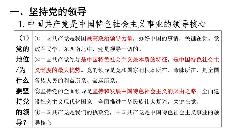 第三课 坚持和加强党的全面领导 课件-2024届高考政治一轮复习统编版必修三政治与法治第6页