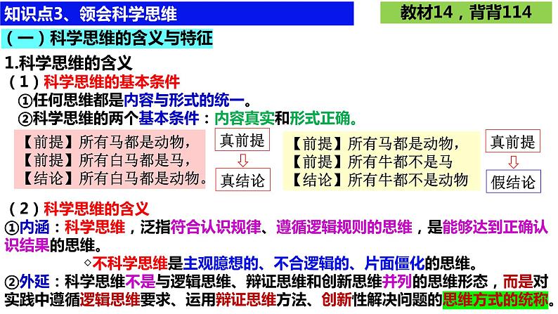 第三课 领会科学思维课件-2024届高考政治一轮复习统编版选择性必修三逻辑与思维06