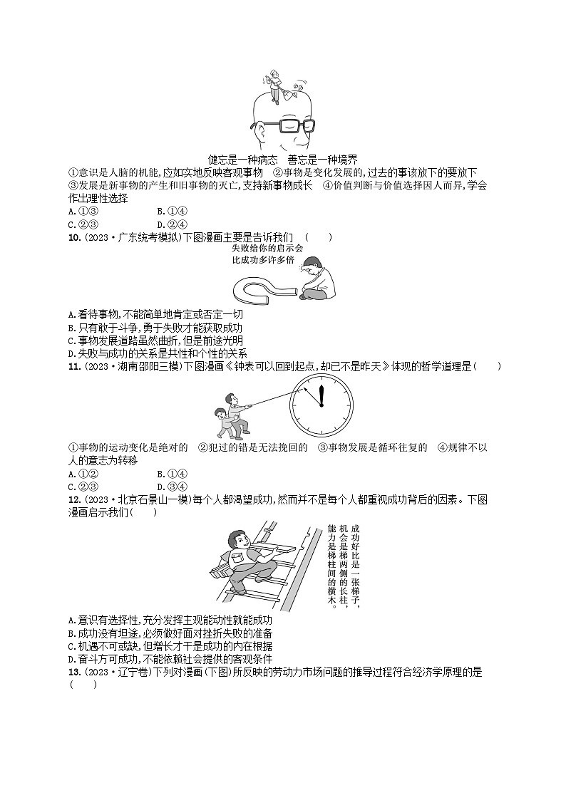 适用于老高考旧教材2024版高考政治二轮复习专题突破练热考题型练3漫画类选择题（附解析）第3页