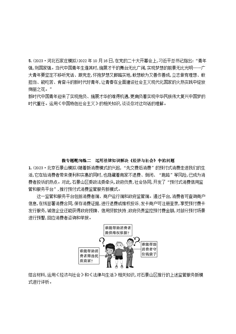 适用于新高考新教材2024版高考政治二轮复习微专题靶向练（附解析）第2页