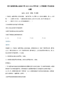 2023-2024学年四川省绵阳南山实验中学高二上学期期中考试政治试题含解析