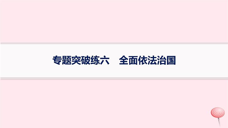 适用于新高考新教材2024版高考政治二轮复习专题突破练6全面依法治国课件第1页