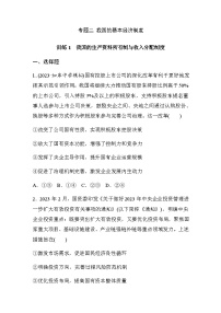 专题二 我国的基本经济制度 训练1 我国的生产资料所有制与收入分配制度（含解析）--2024年高考政治大二轮复习