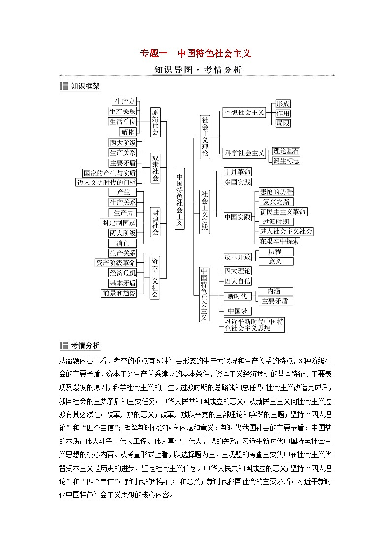 2024届高考政治二轮专题复习与测试必修部分专题一中国特色社会主义考点一人类社会的演进与发展规律第1页