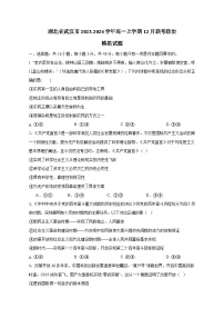 湖北省武汉市2023-2024学年高一上学期12月联考政治模拟试题（含答案）