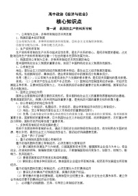 高中政治部编版必修二《经济与社会》核心知识点