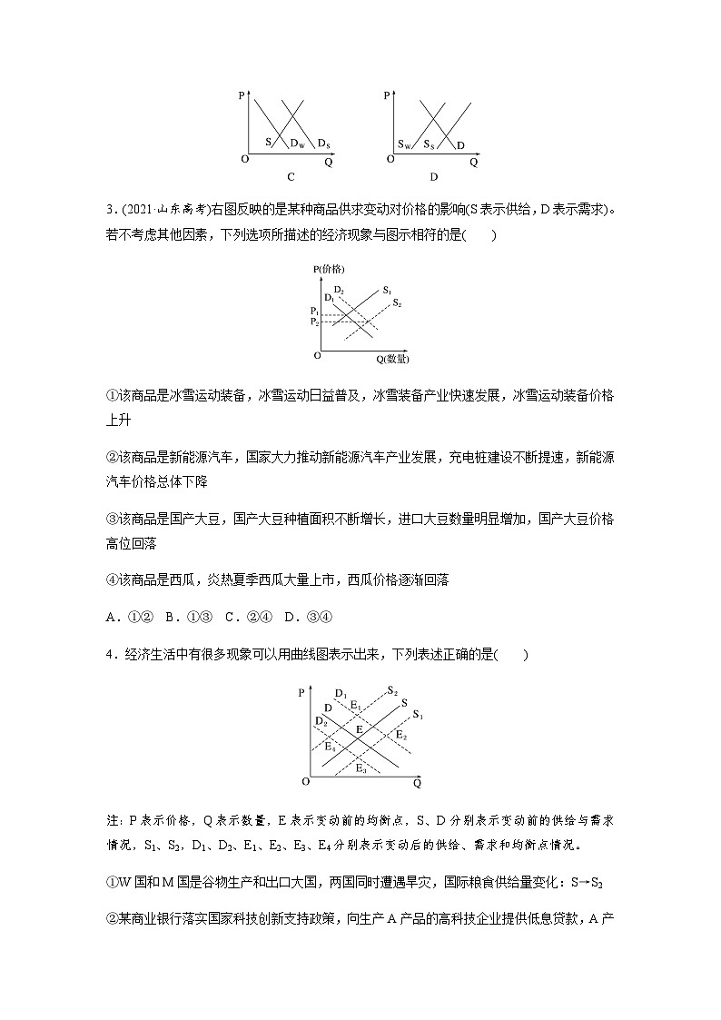 题型一　曲线图表类选择题（含解析）--2024年高考政治大二轮复习高考题型增分练02