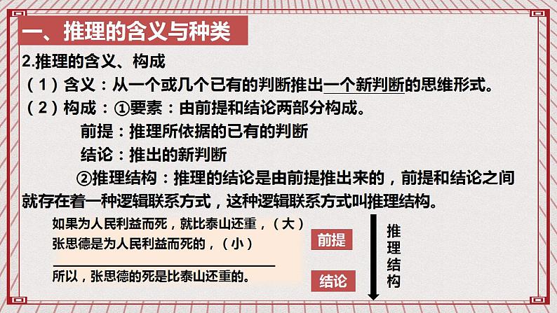 【新课标】统编版高中政治选修三 6.1《推理与演绎推理概述》 课件08