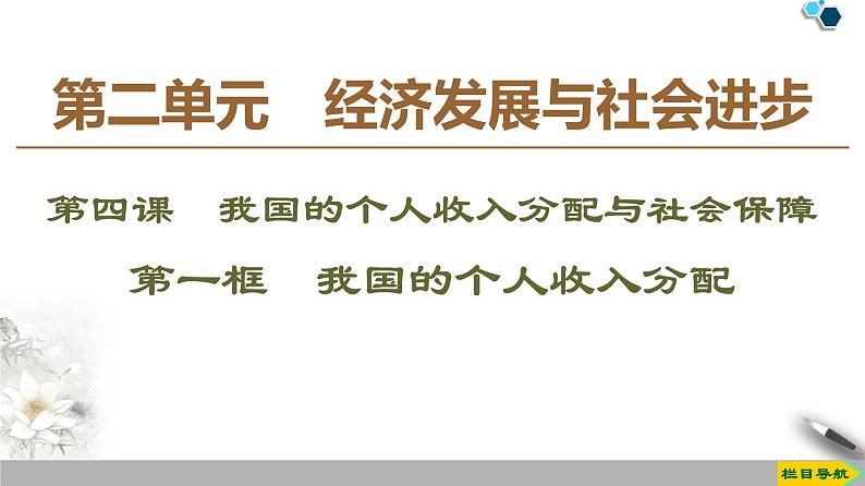 高中政治必修二4.1《我国的个人收入分配》PPT课件-人教部编版01