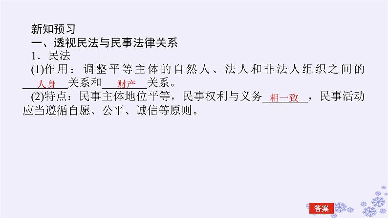 新教材2023版高中政治第一单元民事权利与义务第一课在生活中学民法用民法课时1认真对待民事权利与义务课件部编版选择性必修2第5页