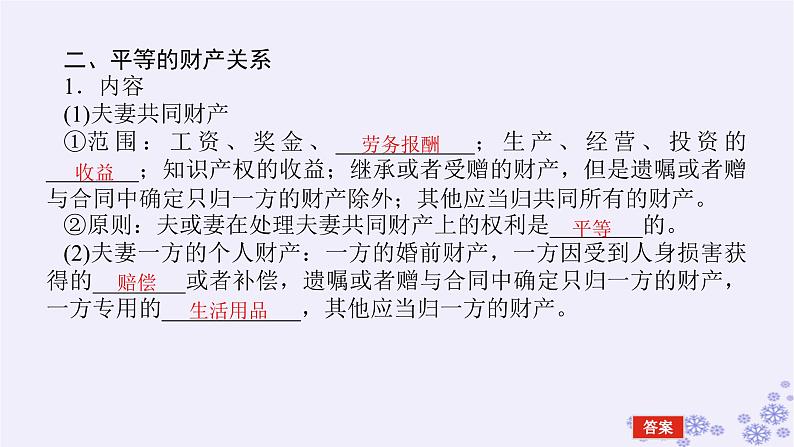 新教材2023版高中政治第二单元家庭与婚姻第六课珍惜婚姻关系课时2夫妻地位平等课件部编版选择性必修206