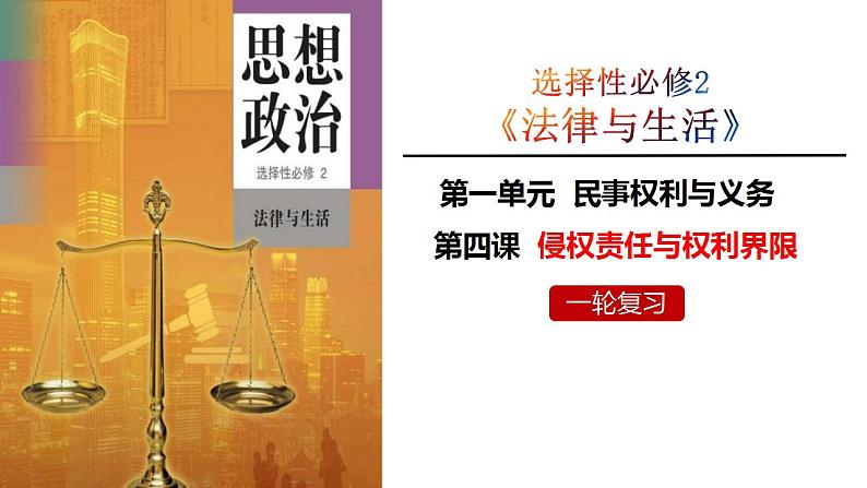 第四课 侵权责任与权利界限 课件-2024届高考政治一轮复习统编版选择性必修二法律与生活 (1)第1页