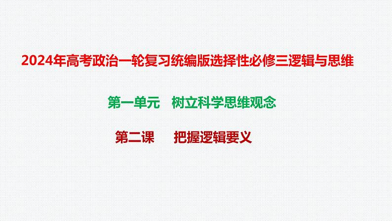 第二课把握逻辑要义课件-2024届高考政治一轮复习统编版选择性必修三逻辑与思维 (1)01