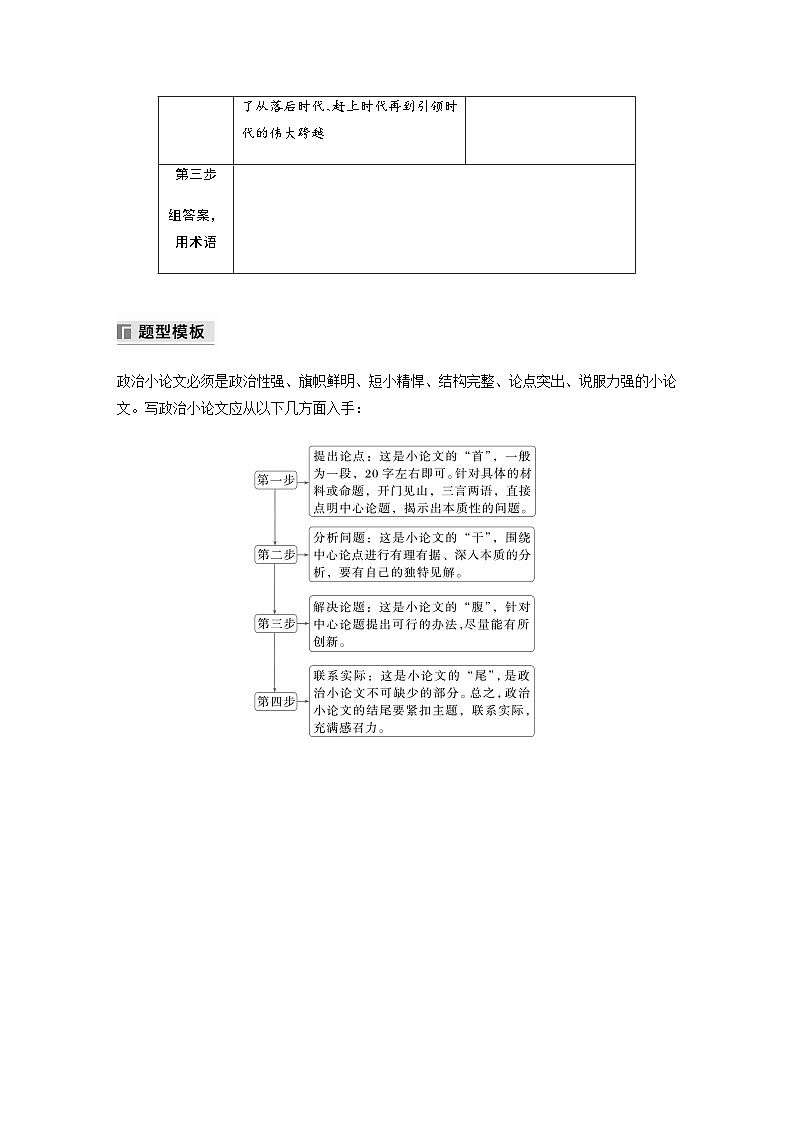 专题一　主观题题型突破　中国特色社会主义小论文类（含解析）—2024年高考政治大二轮复习讲义02