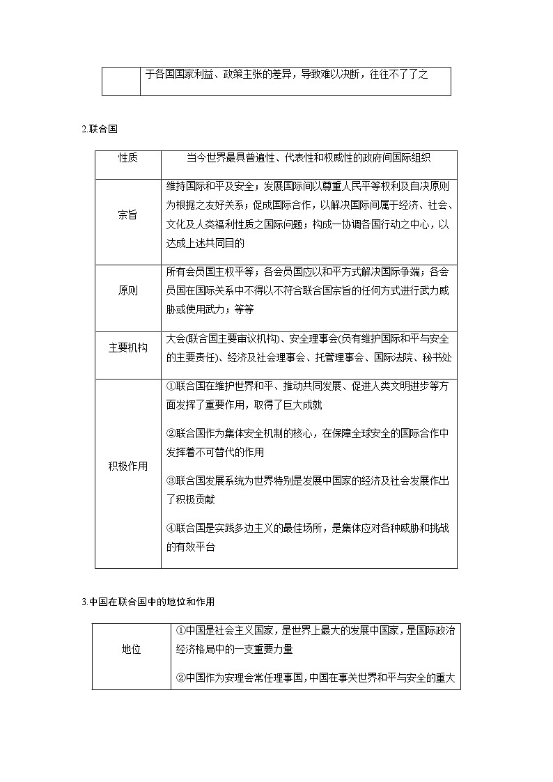 专题十二 国际社会与中国外交 课时2　国际组织与中国参与（含解析）—2024年高考政治大二轮复习讲义第3页